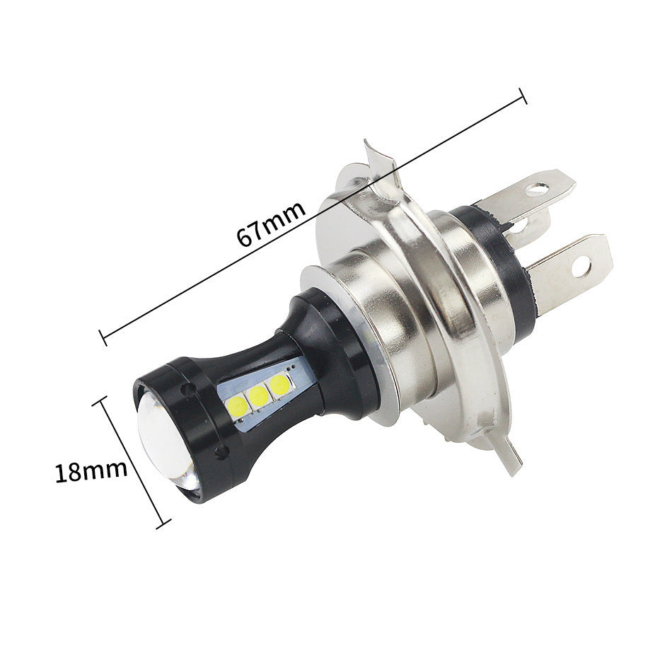 Car LED bulb for motorcycle headlights H4 two-color 18W aluminum waterproof design