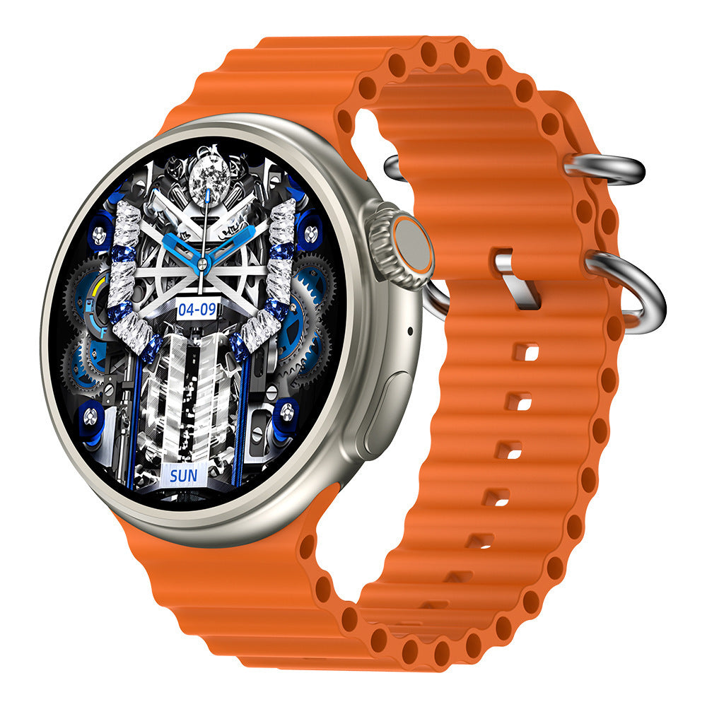 Smart Watch Jerry Second Generation One-click with orange band, featuring AMOLED display.