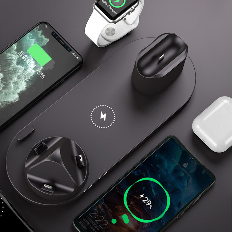 6 in 1 wireless charging dock station for iPhone, phone, and watch.