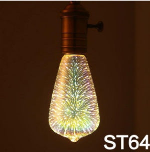 Fireworks Decor Bulbs with colorful explosion light effect in vintage-style bulb