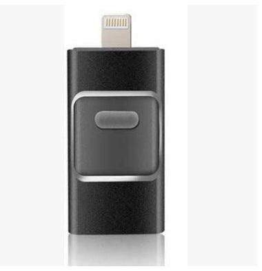Three-in-one USB flash drive compatible with Apple and Android devices, metal shell, USB 2.0, portable mobile storage device