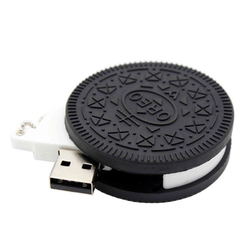 Cartoon PVC chocolate cookie-shaped USB flash drive with USB 2.0 interface
