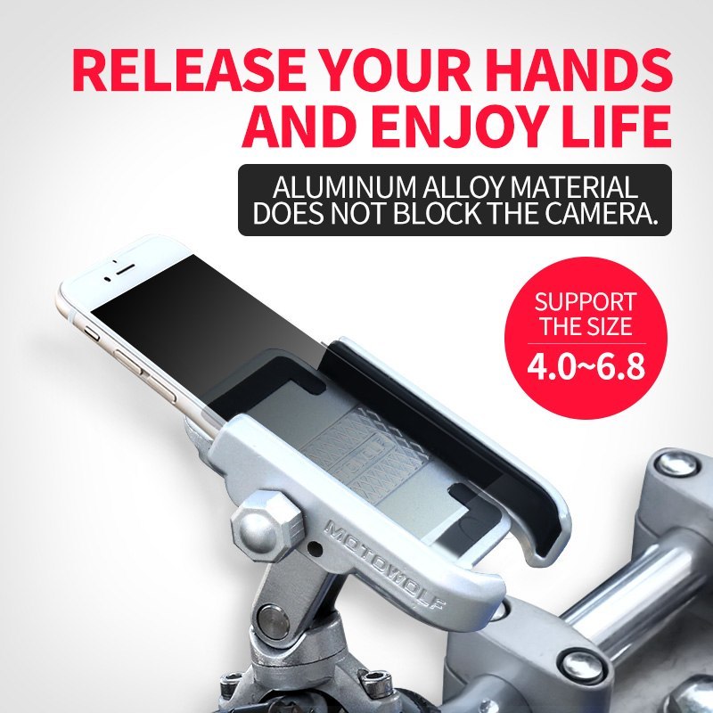 DEROACE Bicycle Phone Holder with Aluminum Alloy Mount for Bikes and Electric Vehicles