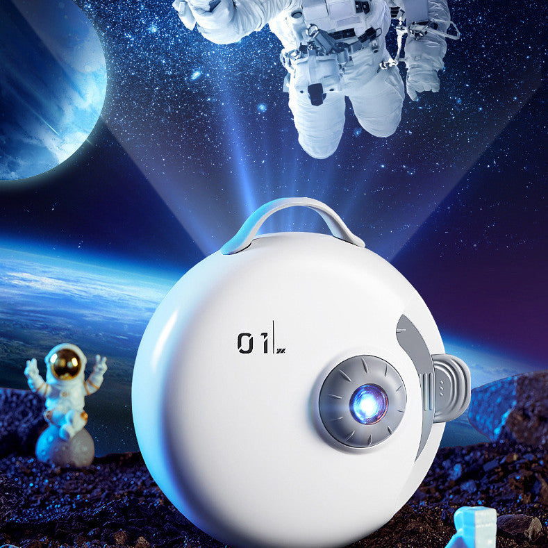 Romantic Atmosphere Light star projector with astronaut and space-themed visuals for bedroom ambiance