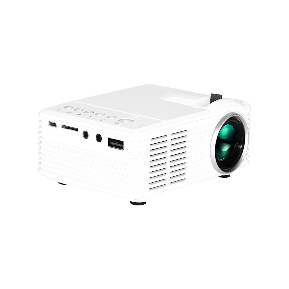 White Sida SD30 children projector with manual focus and multiple input ports including USB, SD, and AV