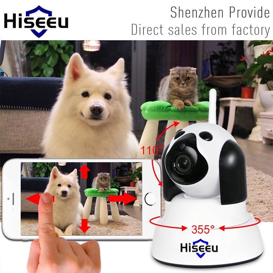 Home security Wi-Fi wireless surveillance camera with two-way audio monitoring pets, PTZ rotation control via app.