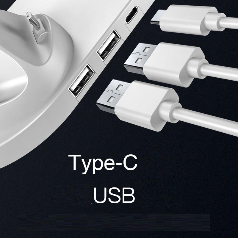 6 in 1 Wireless Charger with USB and Type-C Ports for iPhone and Watch.
