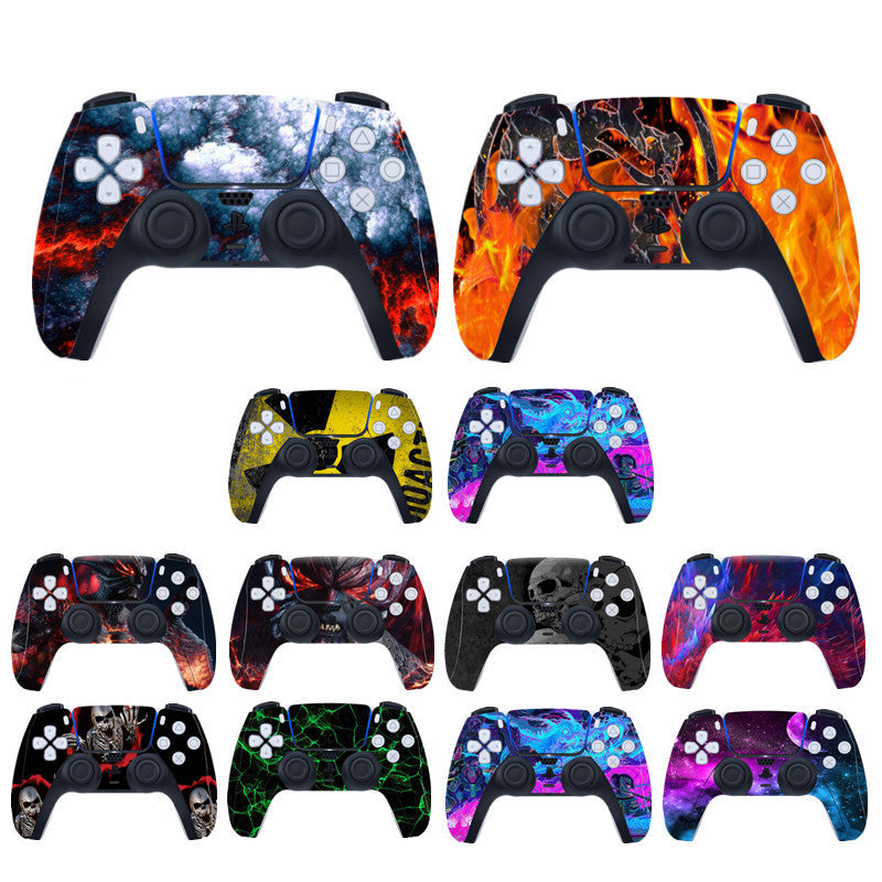 Set of 24 colorful removable vinyl stickers for PlayStation 5 controllers with various stylish designs