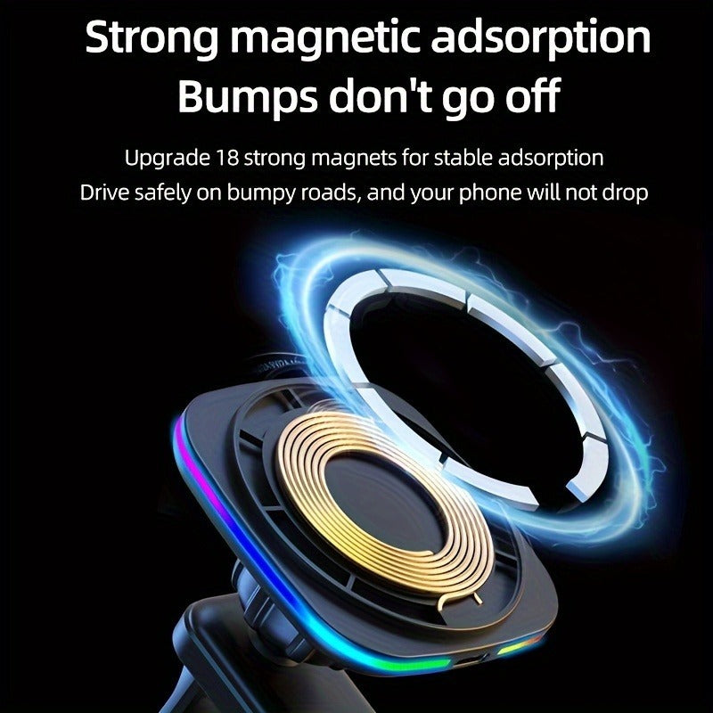 Car wireless charger with strong magnetic adsorption and stable charging.