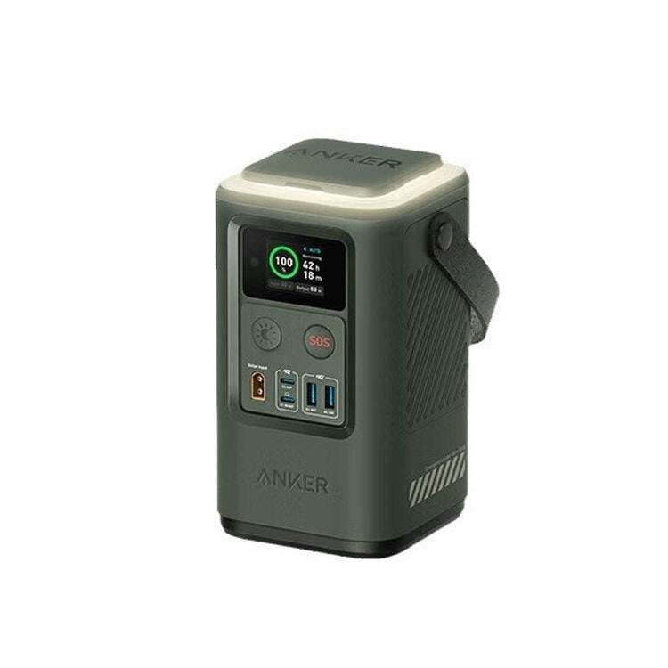Dynamic Power 60000mAh green power bank with multi-output ports and plastic shell design.