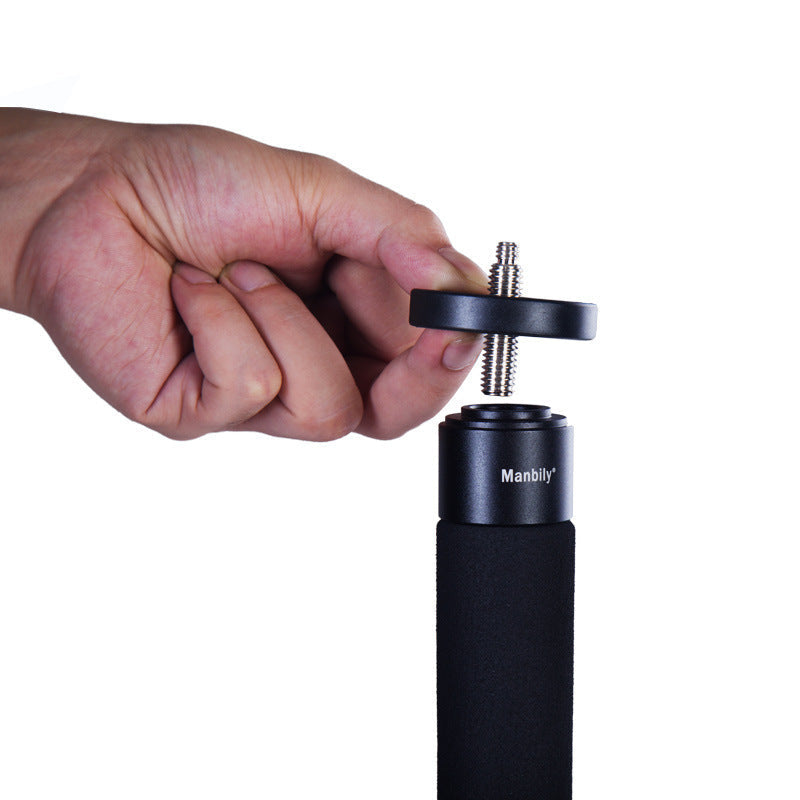 SLR Camera Aluminum Alloy Monopod with anti-skid knob locking system being adjusted.